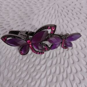 BUTTERFLY HAIR CLIP‎ PURPLE AND PINK NWOT
